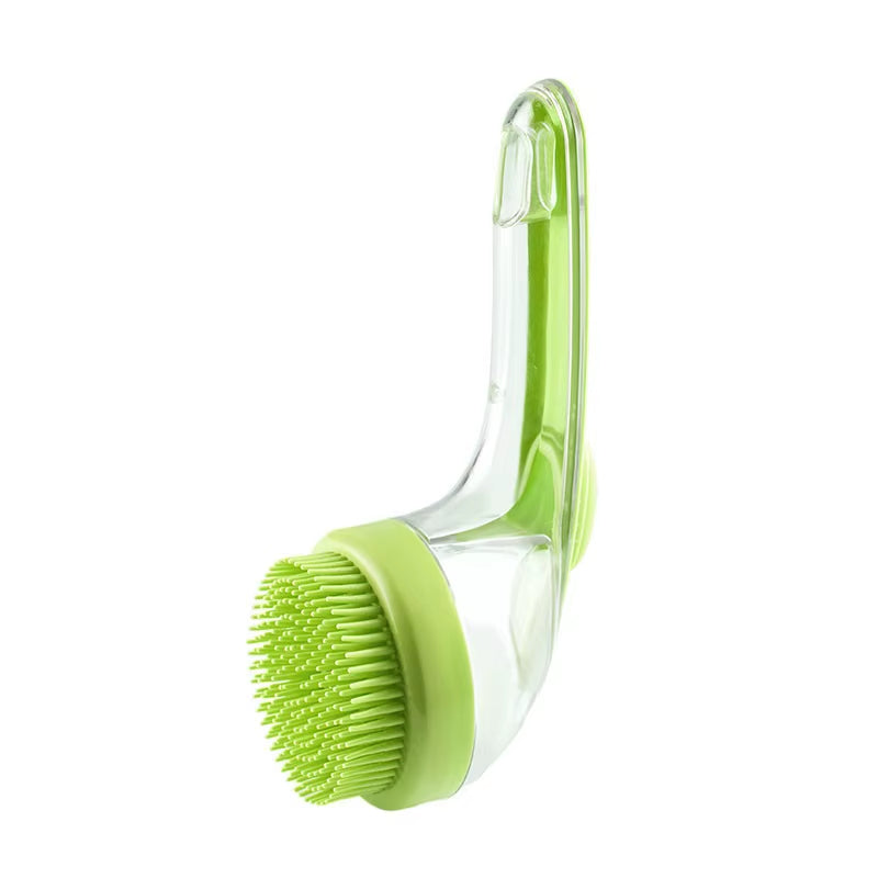 2026 New 2-In-1 Pet Bath & Grooming Deshedding Brush with Built-In Soap Dispenser Long Handle for Dogs Cats Bath