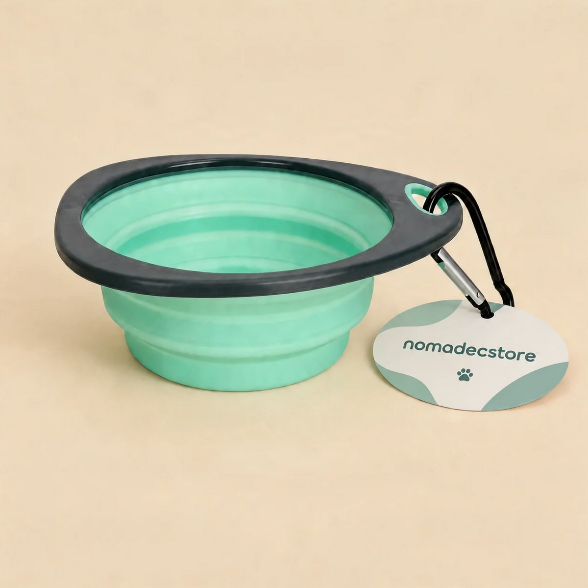 Gamelle pliable de voyage pour chiens et chats, en matière souple avec mousqueton