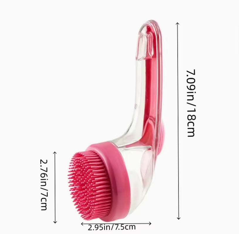 2026 New 2-In-1 Pet Bath & Grooming Deshedding Brush with Built-In Soap Dispenser Long Handle for Dogs Cats Bath