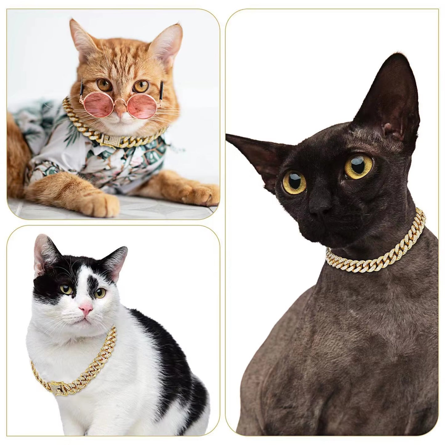 New Trends Bling Crystal Luxury Cuban Link Alloy Lace Breakaway Fashion Pet Collar Necklace Chunky Diamond Dog Chain