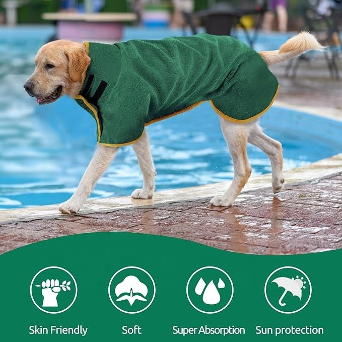Absorbent dog drying robe in three colours